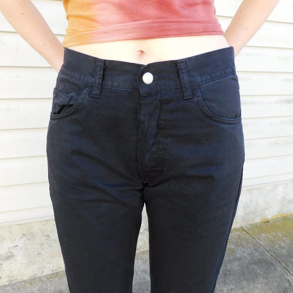 Katherine Hamnett button-fly black denim